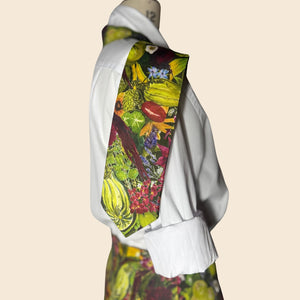 August Beth RHS Chelsea 2026, Lorelei London sustainable Made in the UK brand as showcased in Alitex Mottisfont Greenhouse. As seen on August on Press Day. Vegetable print inspired by the Gardens at Le Manoir.