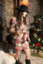 Lorelei Lady Shorty Tea Dress - Angellica Rose Print - Christmas new year party dress