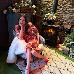 Lorelei Lady - Angellica Rose Print Tea Dress Christmas Party Dress 4